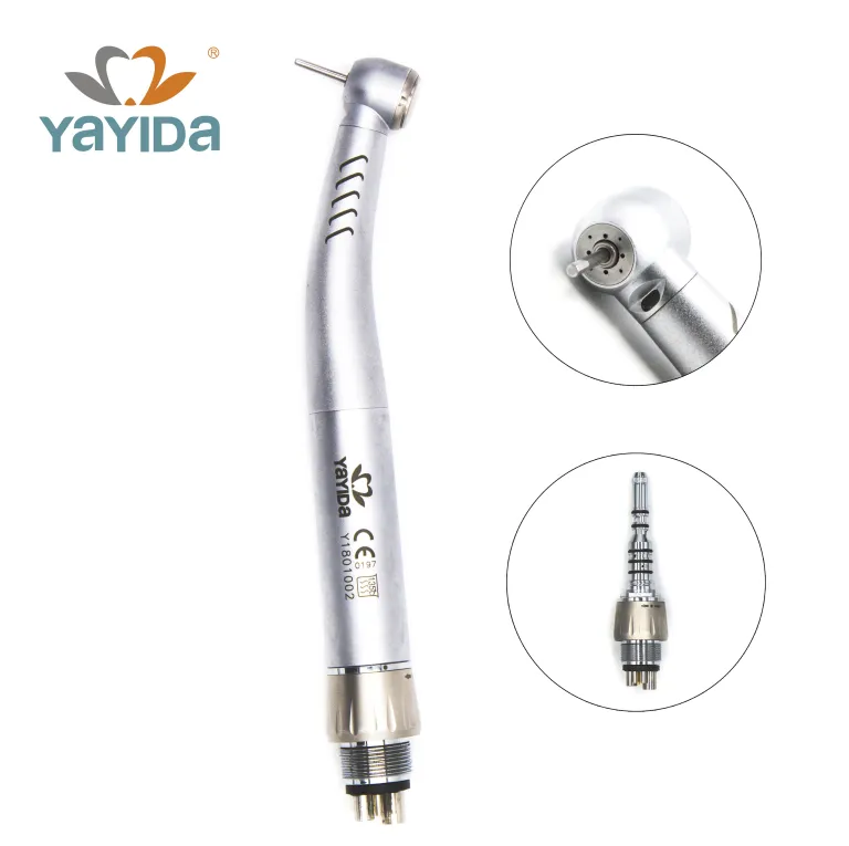 YAYIDA fiber optic LED push button dental handpiece with quick coupling dental handpiece manufacturer