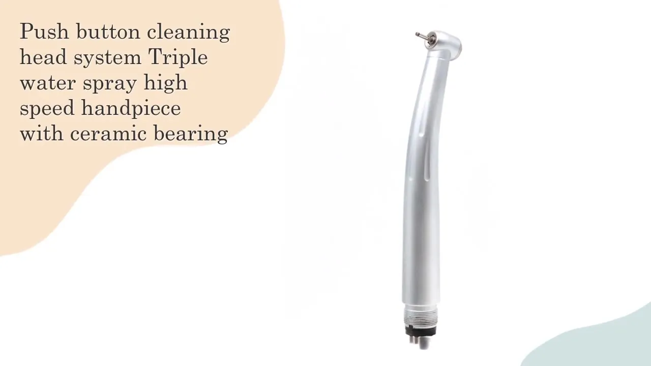 YAYIDA Push Button Cleaning Head Triple Water Spray High Speed Handpiece With Ceramic Bearing dental handpiece supplier