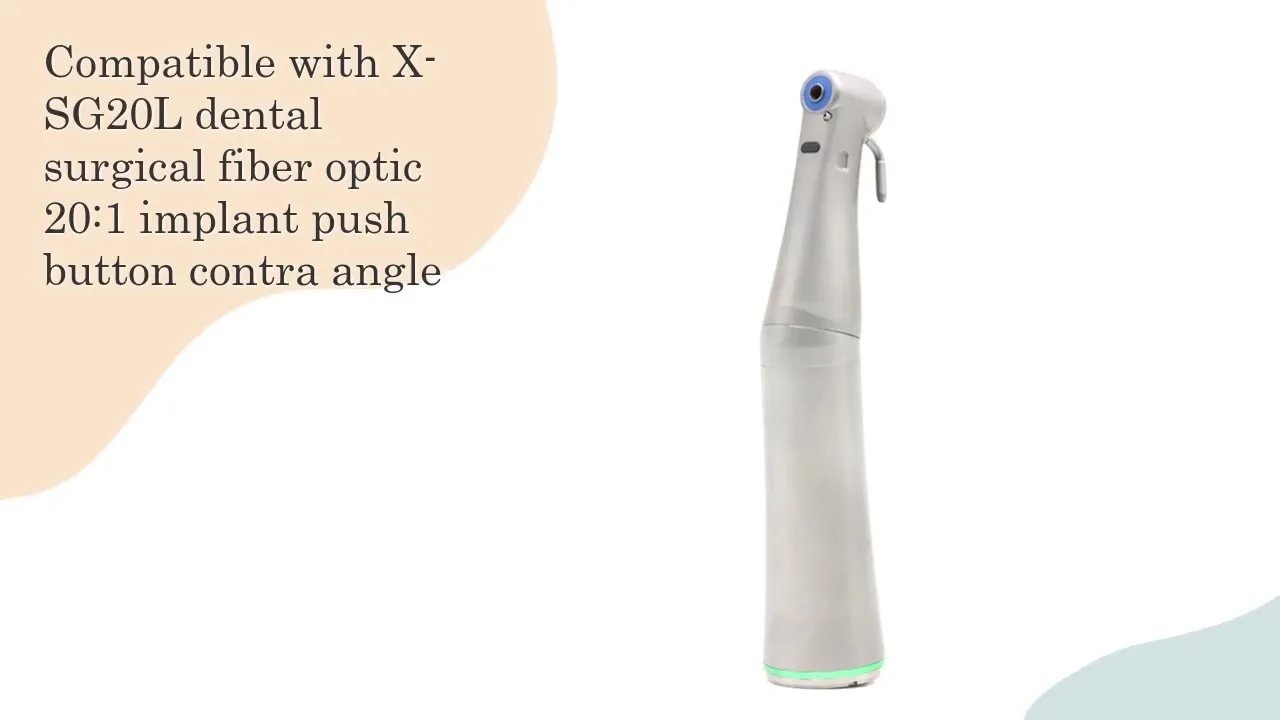 YAYIDA Dental Compatible With X-SG20L Dental Surgical Fiber Optic 20:1 Implant Push Button Contra Angle