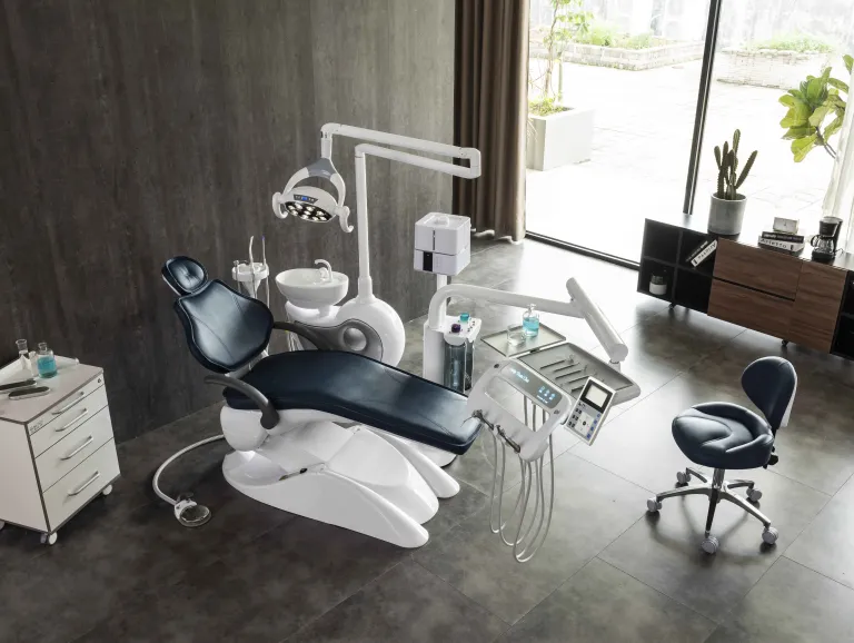 YAYIDA dental chair equipment Luxury Floor type stable structure disinfection dental chair unit with LED light sensor