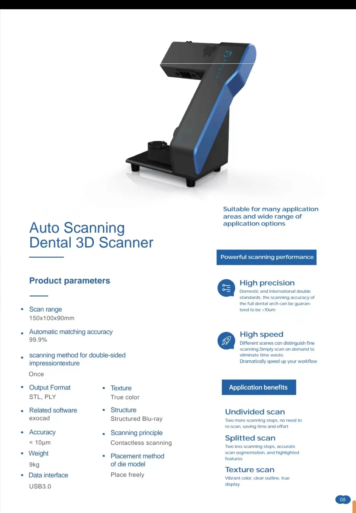 YAYIDA powerful auto scanning CAD CAM performance dental 3D scanner with high precision and high speed