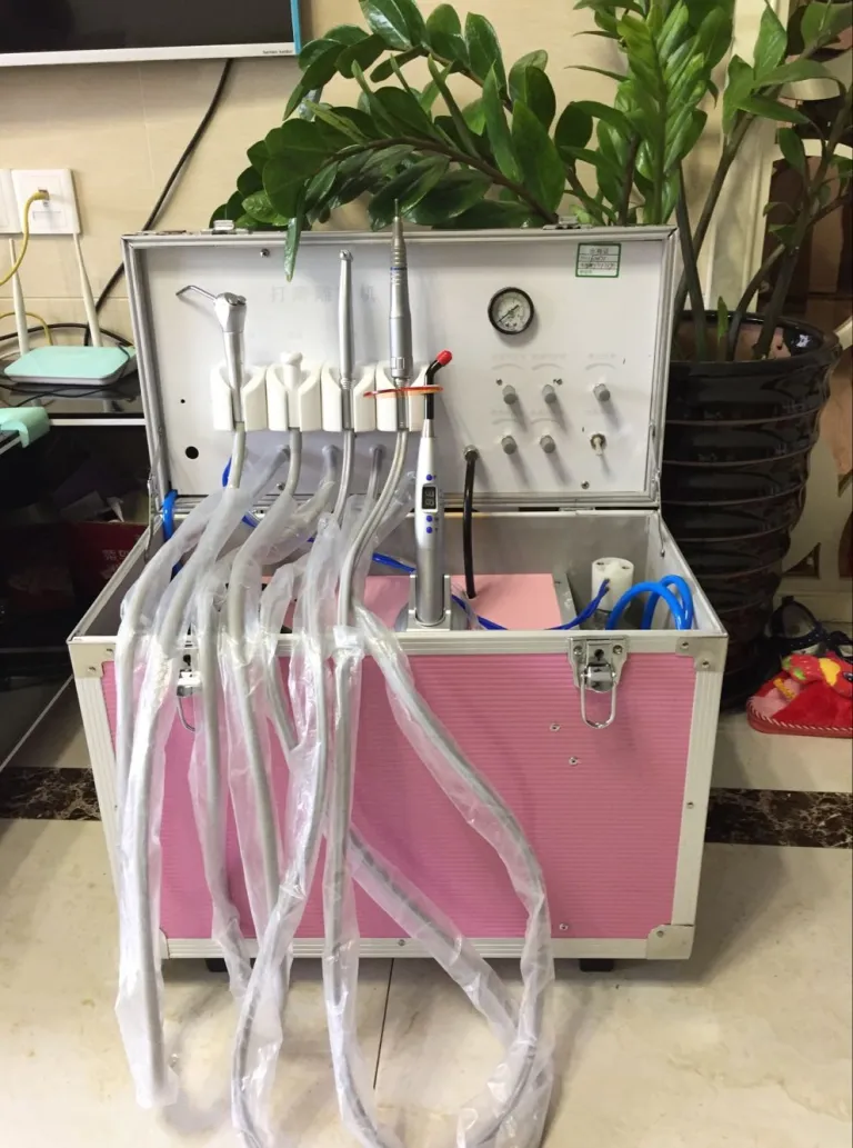 YAYIDA Dentist Equipment Conveniently Student Mobile Portable Dental Turbine Unit with air compressor