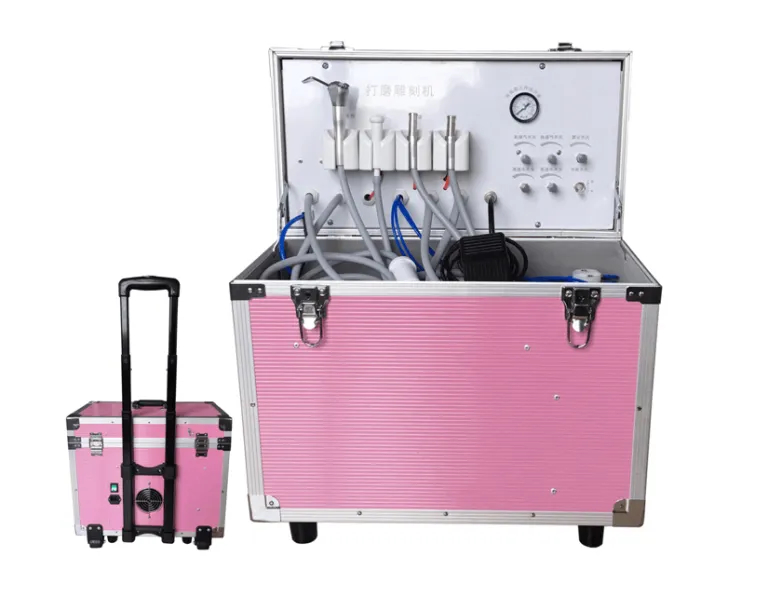 YAYIDA Dentist Equipment Conveniently Student Mobile Portable Dental Turbine Unit with air compressor